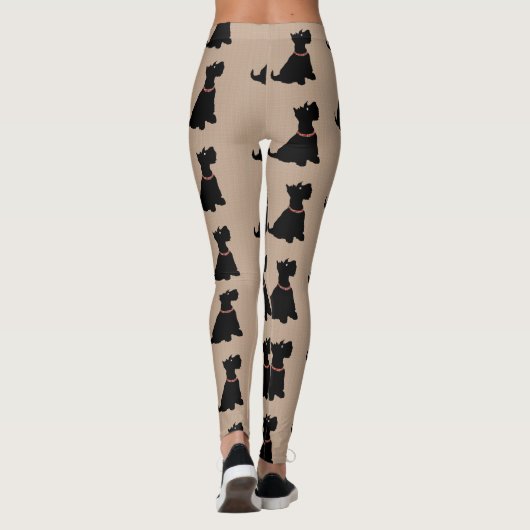 Cute Cartoon Scottie Dog Leggings (Achterkant)
