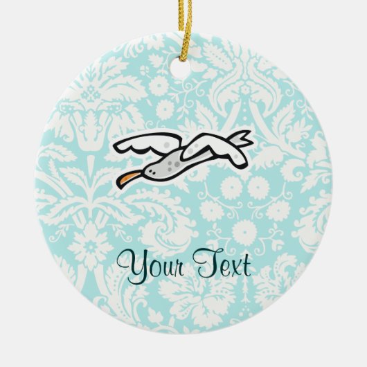 Cute Cartoon Seagull Keramisch Ornament (Voorkant)