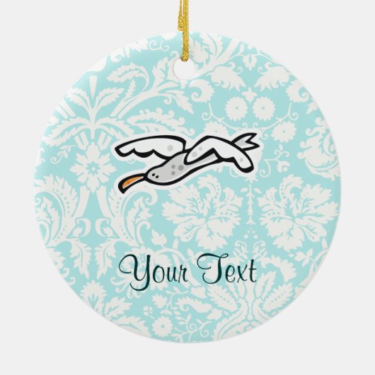 Cute Cartoon Seagull Keramisch Ornament (Achterkant)