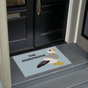 Cute Cartoon Seagull Light Blue op maat Deurmat