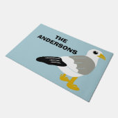 Cute Cartoon Seagull Light Blue op maat Deurmat (Schuin)