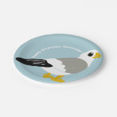 Cute Cartoon Seagull Light Blue op maat Papieren Bordje (Gekanteld)