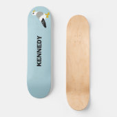Cute Cartoon Seagull Light Blue op maat Persoonlijk Skateboard (Voorkant)