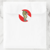 Cute Cartoon Seahorse Dive Flag Ronde Sticker (Tas)