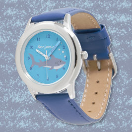 Cute Cartoon Shark Kind Blue Beginner Watch Horloge