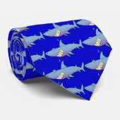 Cute Cartoon Shark Lovers Whimsical Necktie Stropdas (Opgerold)