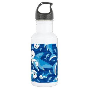 Cute Cartoon Shark Pattern Waterfles