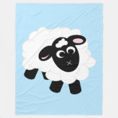 Cute Cartoon Sheep Blue Fleece Blanket (Voorkant)