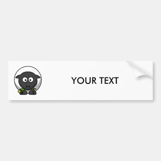 Cute Cartoon Sheep Bumpersticker (Voorkant)
