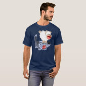 Cute Cartoon Sheep die speelt met Wolf T-Shirt (Voorkant volledig)