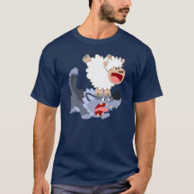 Cute Cartoon Sheep die speelt met Wolf T-Shirt