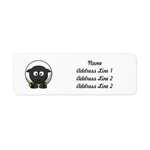 Cute Cartoon Sheep Etiket