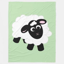 Cute Cartoon Sheep Green Fleece Blanket Deken