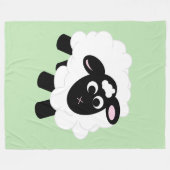 Cute Cartoon Sheep Green Fleece Blanket Deken (Voorkant (Horizontaal))