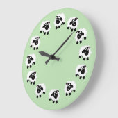 Cute Cartoon Sheep Green  Grote Klok (Hoek)