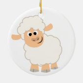 Cute Cartoon Sheep Keramisch Ornament (Achterkant)