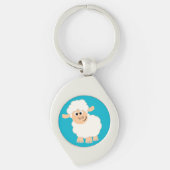 Cute Cartoon Sheep Metal Sleutelhanger (Voorkant)