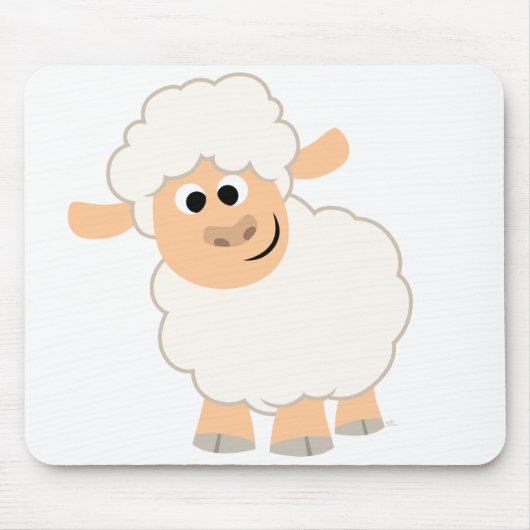Cute Cartoon Sheep Mousepad Muismat (Voorkant)