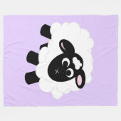 Cute Cartoon Sheep Paars Fleece Blanket Deken (Voorkant (Horizontaal))