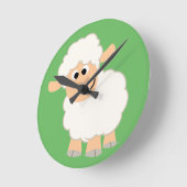 Cute Cartoon Sheep Ronde Klok (Hoek)