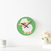 Cute Cartoon Sheep Ronde Klok (Huis)