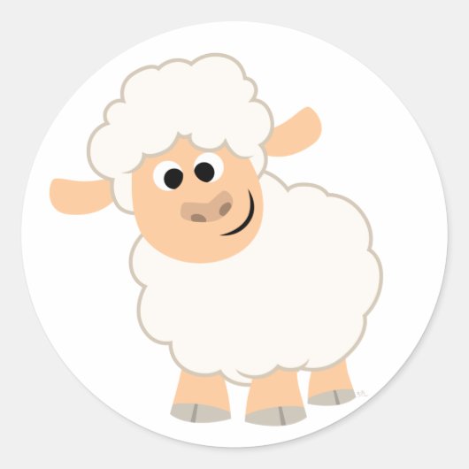 Cute Cartoon Sheep Sticker (Voorkant)