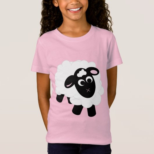 Cute Cartoon Sheep T-shirt (Voorkant)