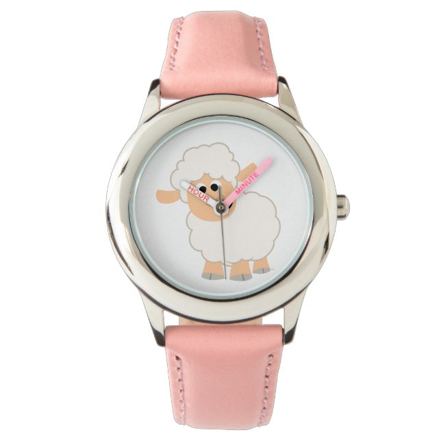Cute Cartoon Sheep Watch Horloge (Voorkant)