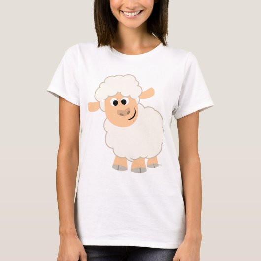 Cute Cartoon Sheep Women T-Shirt (Voorkant)