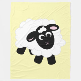 Cute Cartoon Sheep Yellow Fleece Blanket