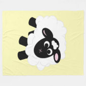 Cute Cartoon Sheep Yellow Fleece Blanket (Voorkant (Horizontaal))