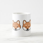 Cute Cartoon Shiba Inu Smiling Blinking Dog Facs Koffiemok (Center)