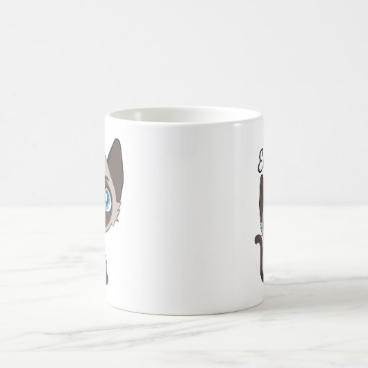 Cute Cartoon Siamese Cat Koffiemok (Center)