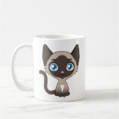 Cute Cartoon Siamese Cat Koffiemok (Links)