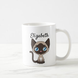 Cute Cartoon Siamese Cat Koffiemok