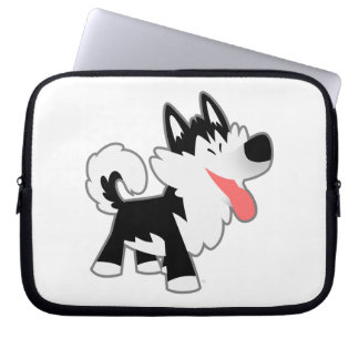 Cute Cartoon Siberian Husky Laptop Hoesje Sleeve