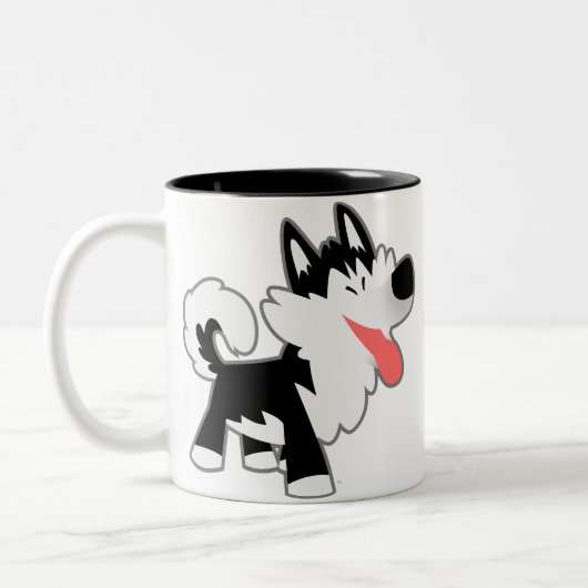 Cute Cartoon Siberian Husky Mok (Links)