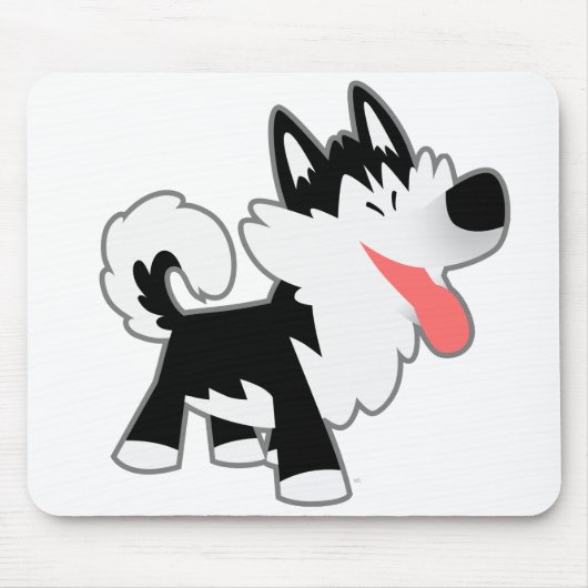 Cute Cartoon Siberian Husky Mousepad Muismat (Voorkant)