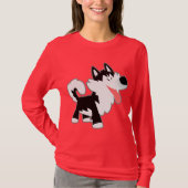 Cute Cartoon Siberian Husky Women T-Shirt (Voorkant)