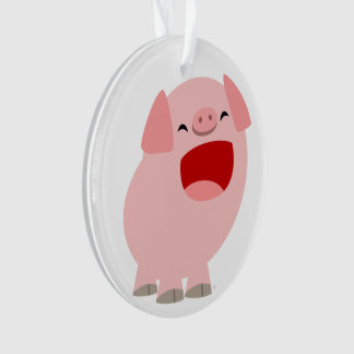Cute Cartoon Singing Pig AcrylOrnament Ornament