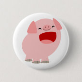 Cute Cartoon Singing Pig Button Badge (Voorkant)