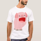 Cute Cartoon Singing Pig Children T-Shirt (Voorkant)