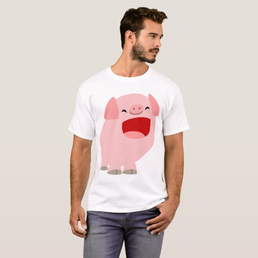 Cute Cartoon Singing Pig Children T-Shirt (Voorkant volledig)