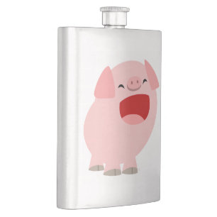 Cute Cartoon Singing Pig Classic Flask Heupfles