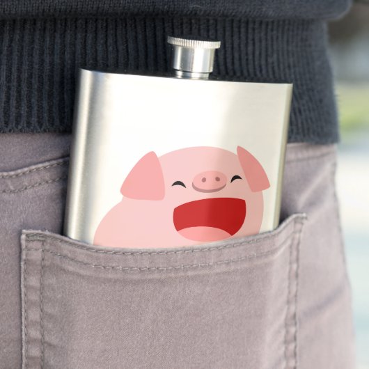 Cute Cartoon Singing Pig Classic Flask Heupfles (Voorbeeld)