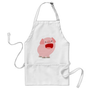 Cute Cartoon Singing Pig Cooking Apron Standaard Schort