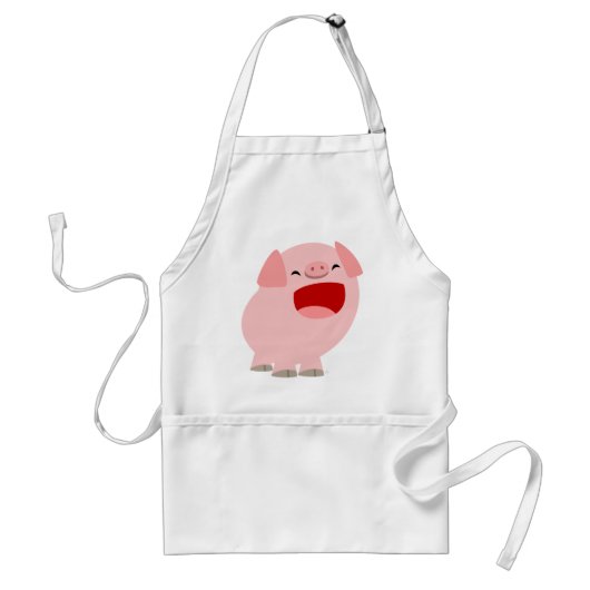 Cute Cartoon Singing Pig Cooking Apron Standaard Schort (Voorkant)