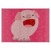 Cute Cartoon Singing Pig Cutting Board Snijplank (Voorkant)