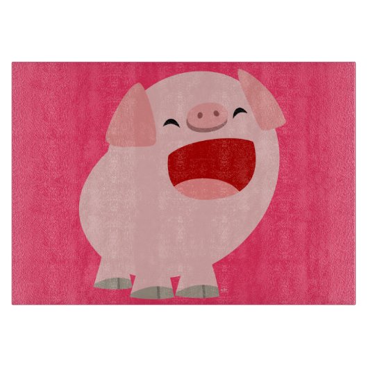 Cute Cartoon Singing Pig Cutting Board Snijplank (Voorkant)