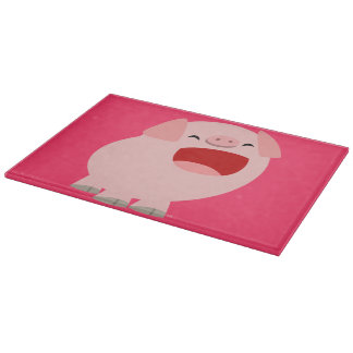 Cute Cartoon Singing Pig Cutting Board Snijplank